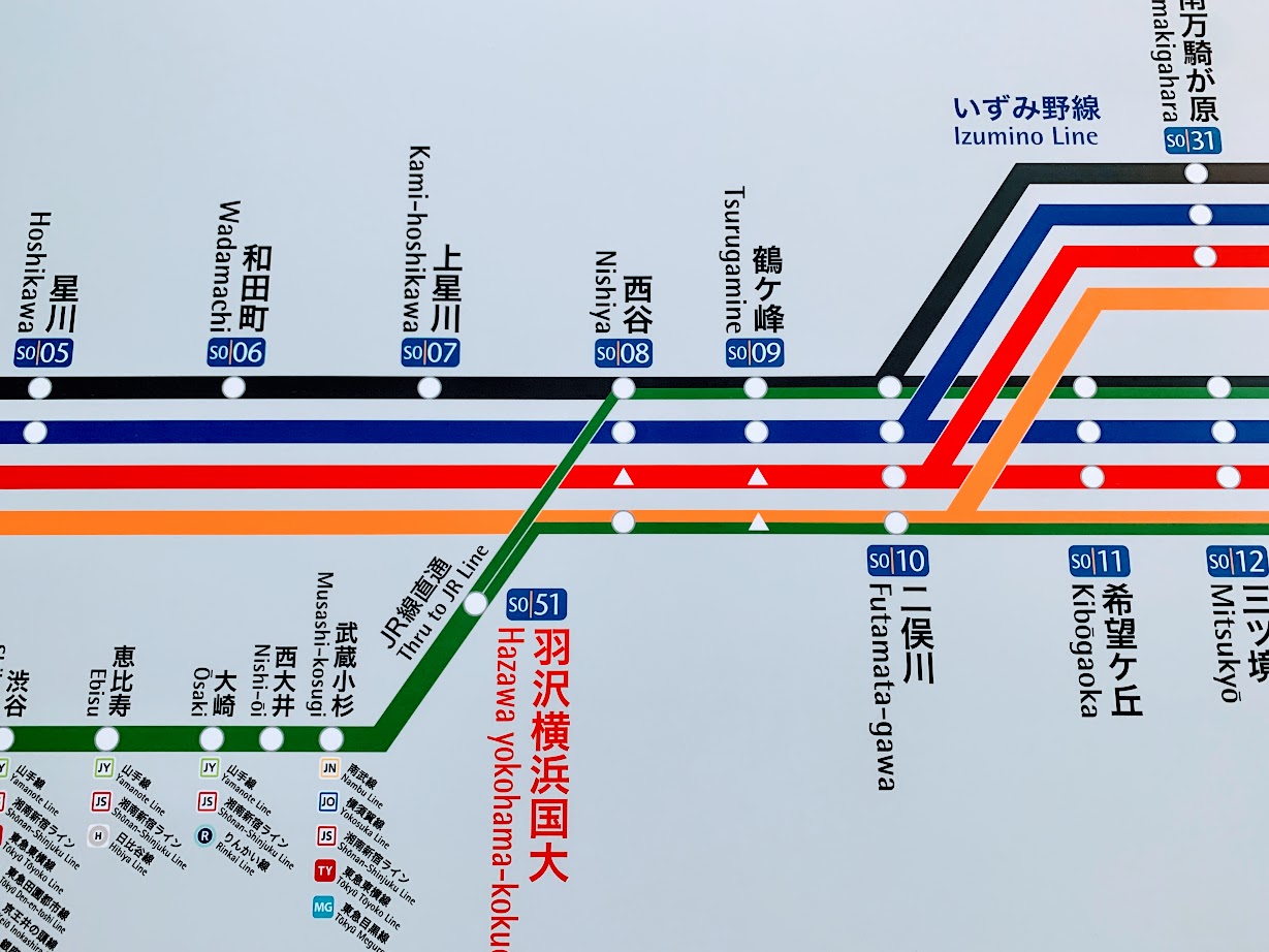 羽沢横浜国大駅　路線図