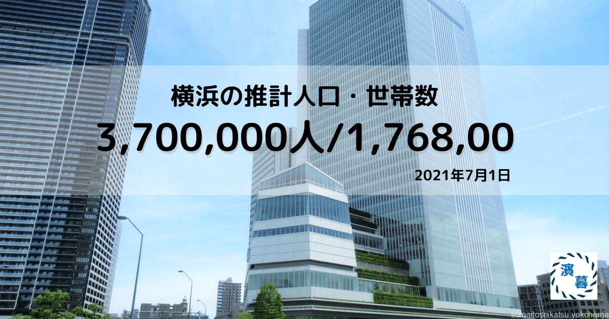 横浜の推計人口・世帯数-：2021年7月