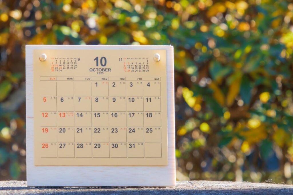 10月カレンダー写真