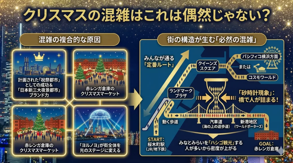 なぜ横浜のクリスマスはこれほど混雑するのか
