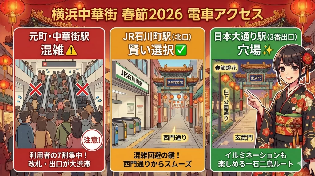 電車で行くなら、どの駅から行くのが賢い?